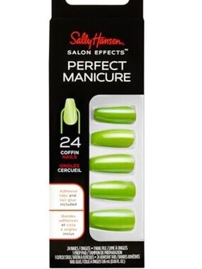 2PK- Sally Hansen Green Witch Halloween Coffin Press On Nails
